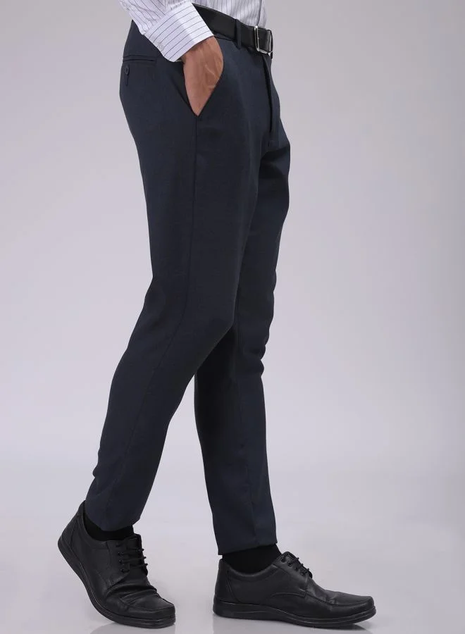 شركة المرآب الهندية Men Slim Fit Solid Mid-Rise Stretchable Knitted Formal Trousers