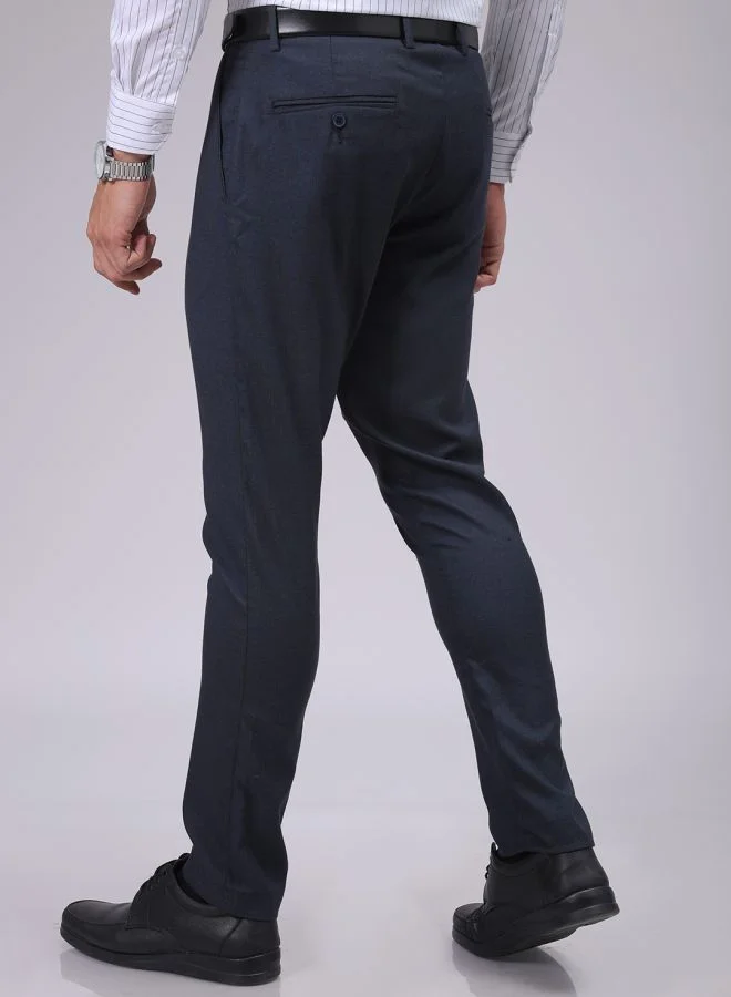 شركة المرآب الهندية Men Slim Fit Solid Mid-Rise Stretchable Knitted Formal Trousers