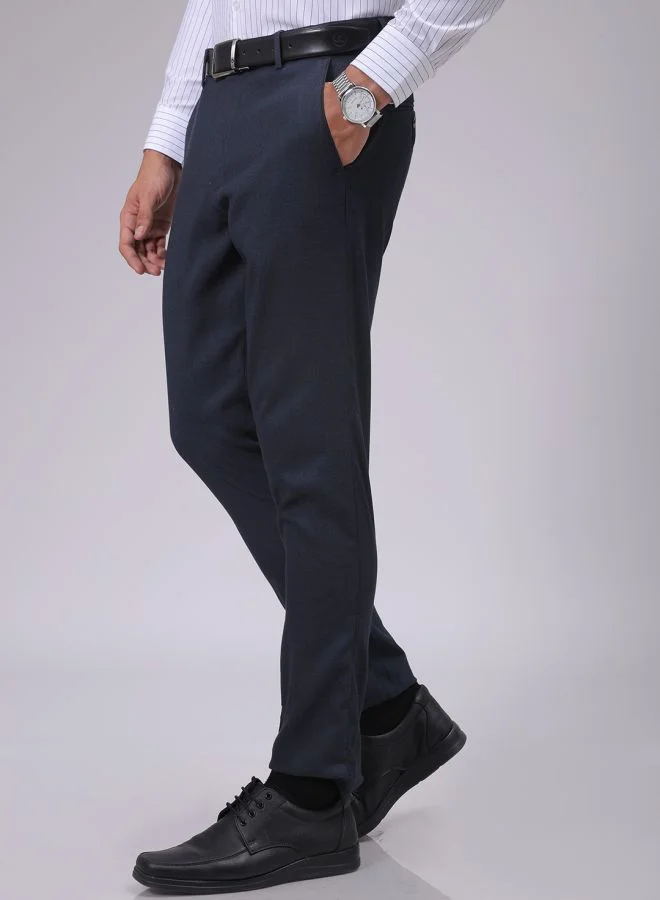 شركة المرآب الهندية Men Slim Fit Solid Mid-Rise Stretchable Knitted Formal Trousers