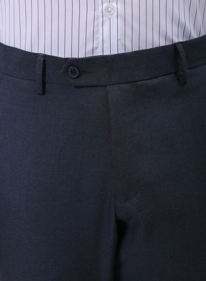 شركة المرآب الهندية Men Slim Fit Solid Mid-Rise Stretchable Knitted Formal Trousers