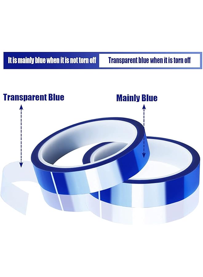 erorex 2 Rolls Blue Heat Tape High Temperature Heat Resistant Tape Heat Transfer Tape For Heat Sublimation Press Vinyl No Residue 20Mm X33M 108Ft - Image 5