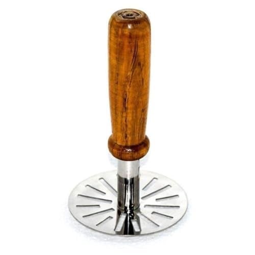 SHREE HANS CREATION Potato Masher | Food Masher | Pav Bhaji Masher | Stainless Steel & Wooden Handle Multi-Use (2 Pcs, Silver & Wooden) - Image 3