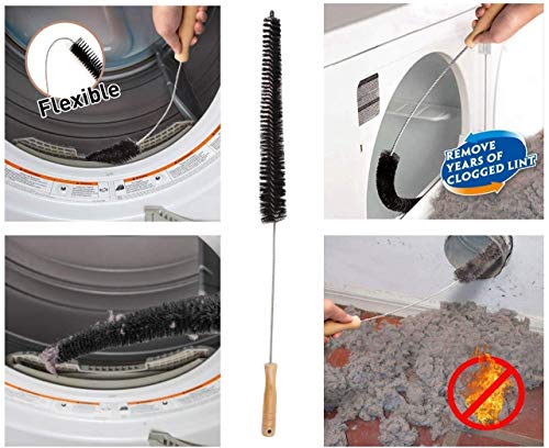 VACEXT Dryer Vent Cleaner Kit & Refrigerator Condenser Coil Brush-Dryer Lint Brush Vent Trap Cleaner-Vacuum Attachment for Small Crevice-Dryer Cleaner Brush - Image 2