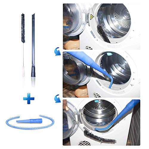 VACEXT Dryer Vent Cleaner Kit & Refrigerator Condenser Coil Brush-Dryer Lint Brush Vent Trap Cleaner-Vacuum Attachment for Small Crevice-Dryer Cleaner Brush - Image 3