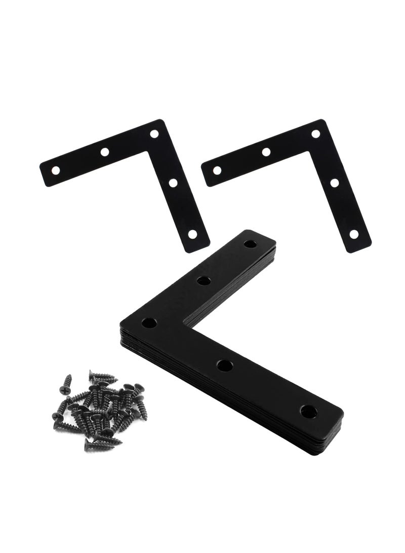 SYOSI Flat Corner Brace, 20 Pcs L Shaped Corner Bracket, 2"x2" Heavy Duty Stainless Steel Shelf Supports, Duty Furniture Fastener Corner Connector for Wood Shelf Cabinet Table Chair  - Image 1