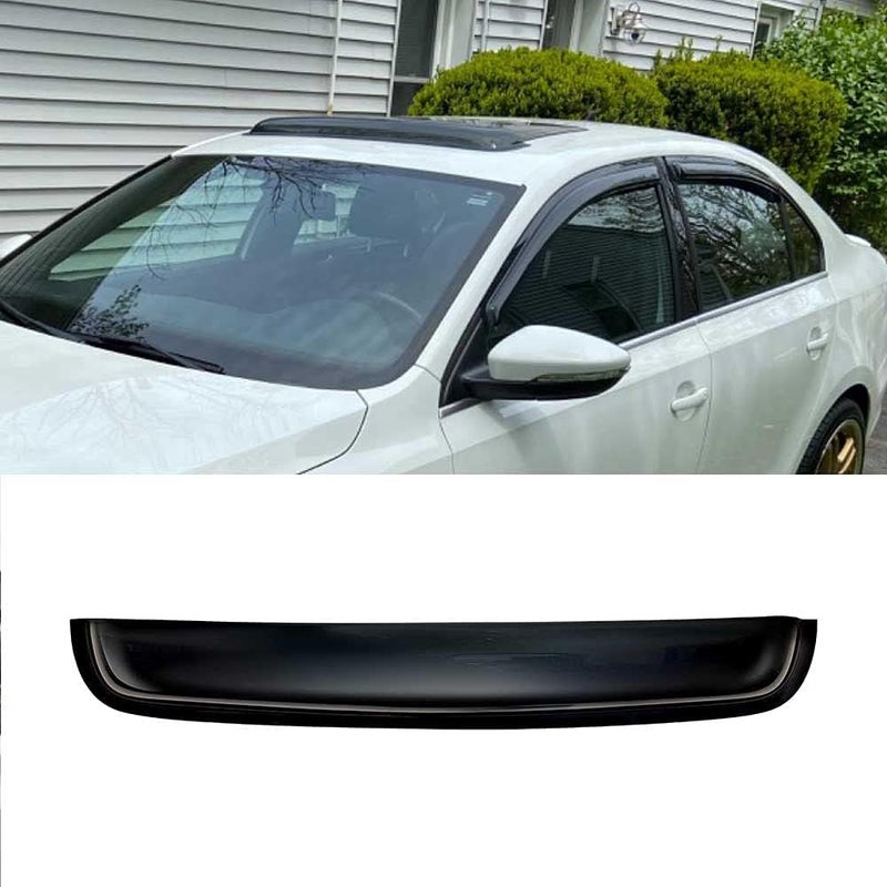 Puermto 38inch 980mm Universal Sun Roof Wind Waterproof Deflector, 1pc Dark Smoke Auto Moonroof Window Visor for Deflecting Rain, Noise and Windy Weather with Waterproof Double Side Tape RN98 - Image 2
