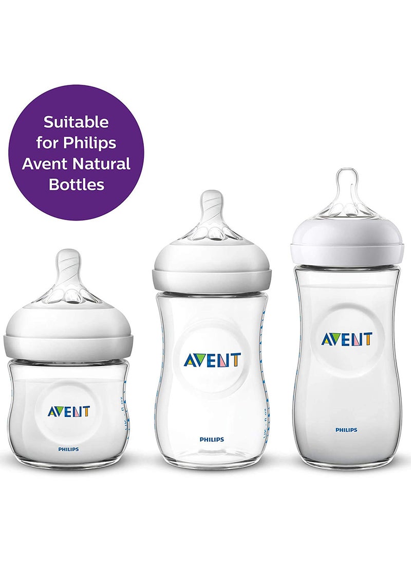 Philips Avent Pack Of 2 Natural 2.0 Baby Feeding Teats 3M+ - Clear - Image 3