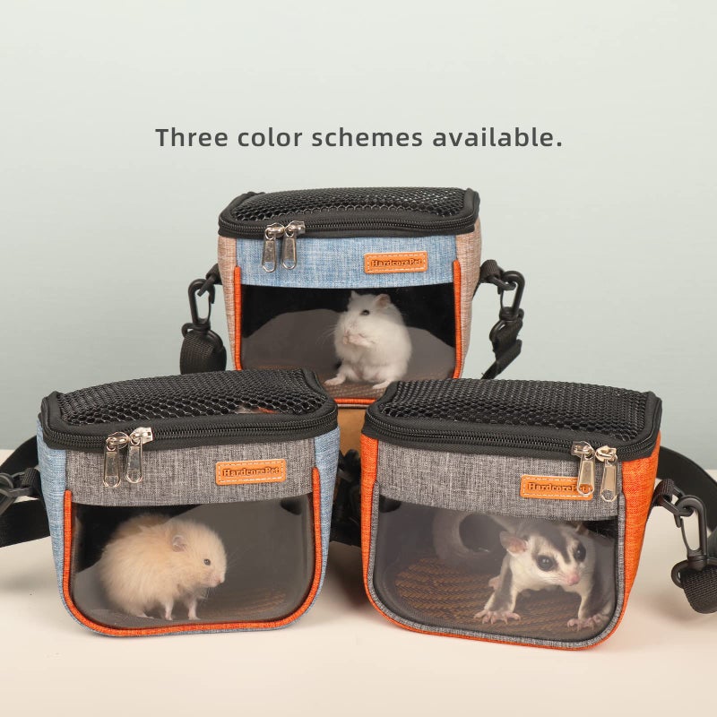 HardcorePet Sugar Glider Carrier Bag, Transparent Breathable Travel Bag for Hamster, Gecko,Baby Hedgehog, Transport Pouch with Breathable Mesh Top (Blue) - Image 5