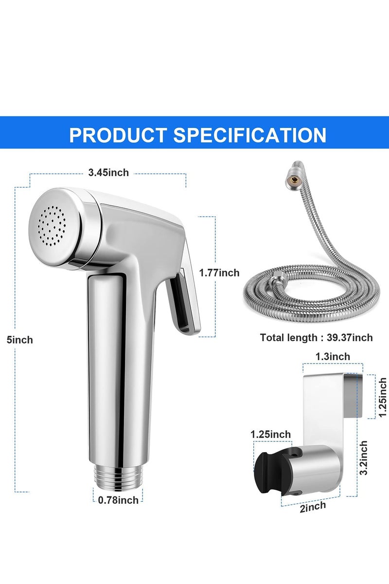 WENTCCION Bidet Sprayer for Toilet, Handheld Toilet Bidet Sprayer, Hand Held Bidet Sprayer for Toilet, Bathroom, Cloth Diaper, Toilet Jet Spray Set (2sets, Bidet Nozzles with 59Inch Hose) - Image 2