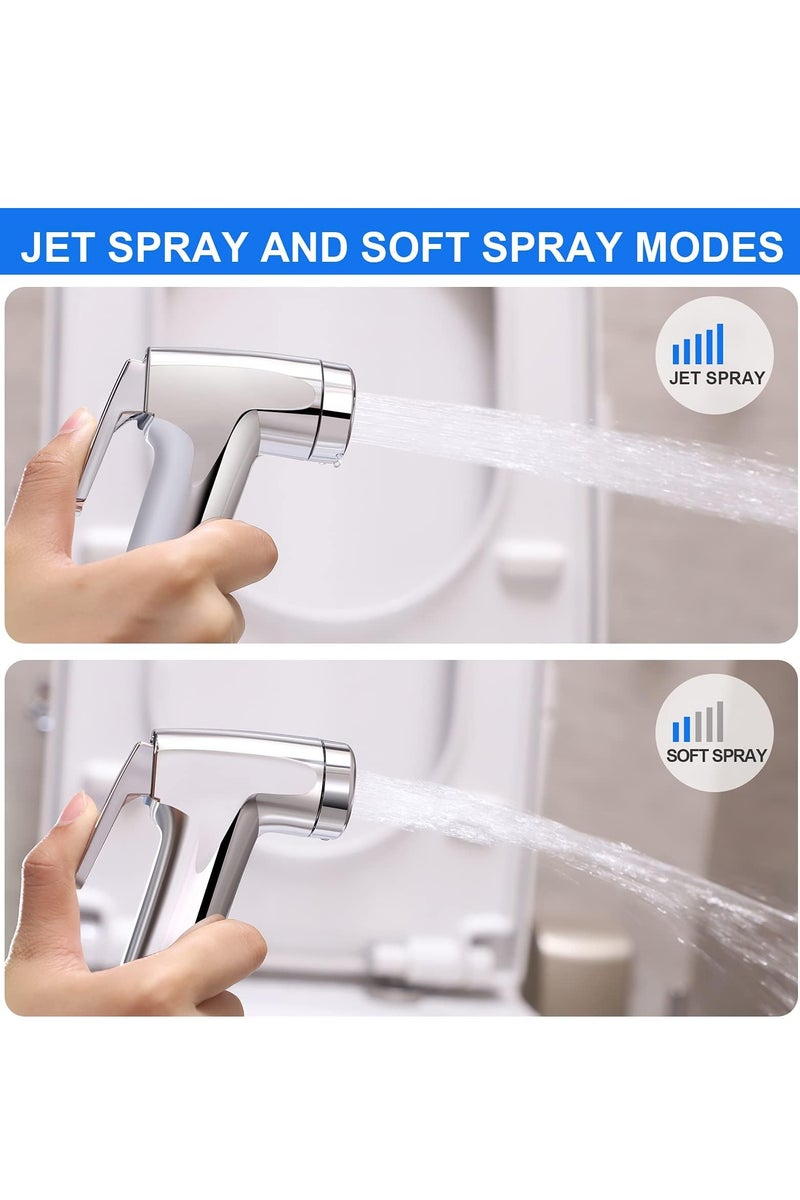 WENTCCION Bidet Sprayer for Toilet, Handheld Toilet Bidet Sprayer, Hand Held Bidet Sprayer for Toilet, Bathroom, Cloth Diaper, Toilet Jet Spray Set (2sets, Bidet Nozzles with 59Inch Hose) - Image 3