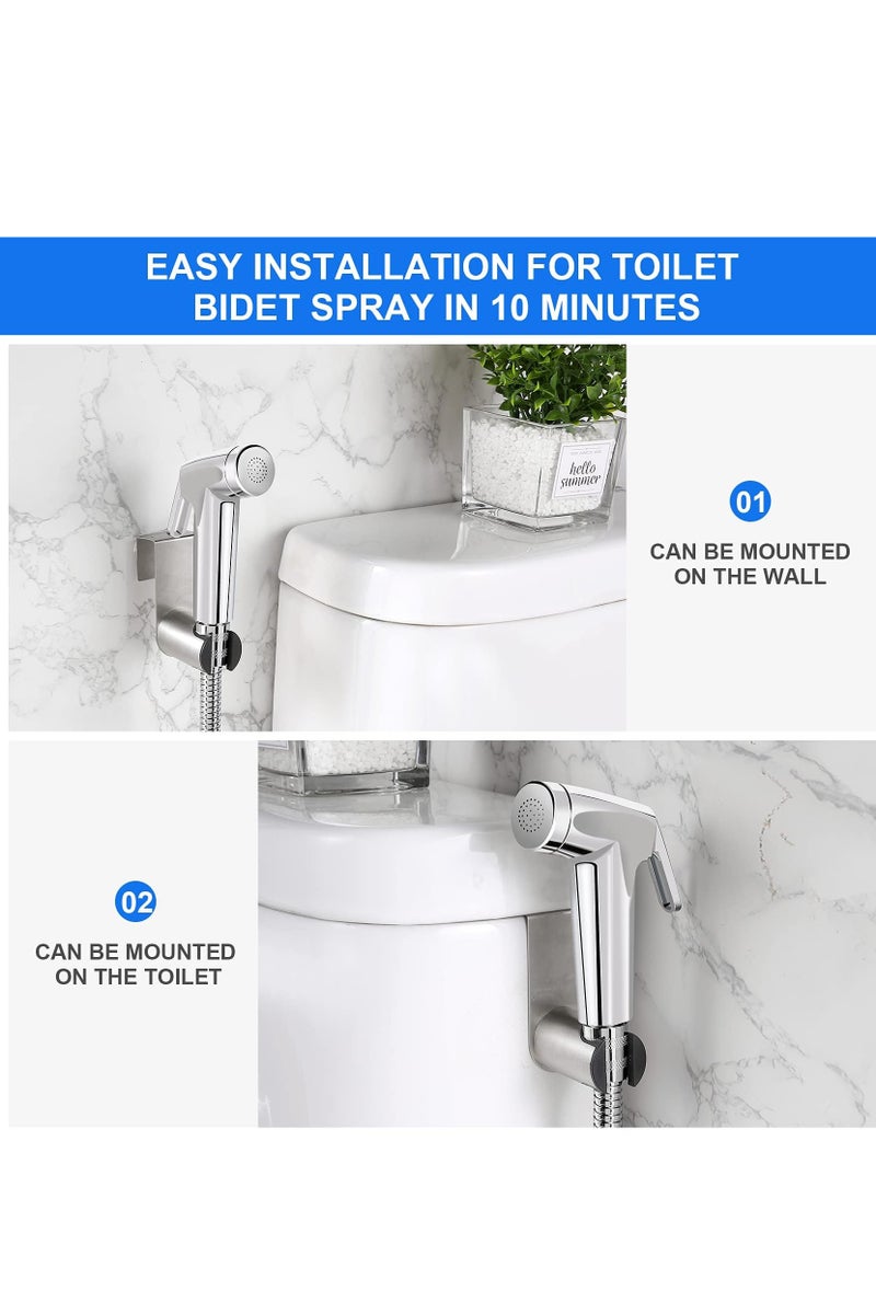 WENTCCION Bidet Sprayer for Toilet, Handheld Toilet Bidet Sprayer, Hand Held Bidet Sprayer for Toilet, Bathroom, Cloth Diaper, Toilet Jet Spray Set (2sets, Bidet Nozzles with 59Inch Hose) - Image 4