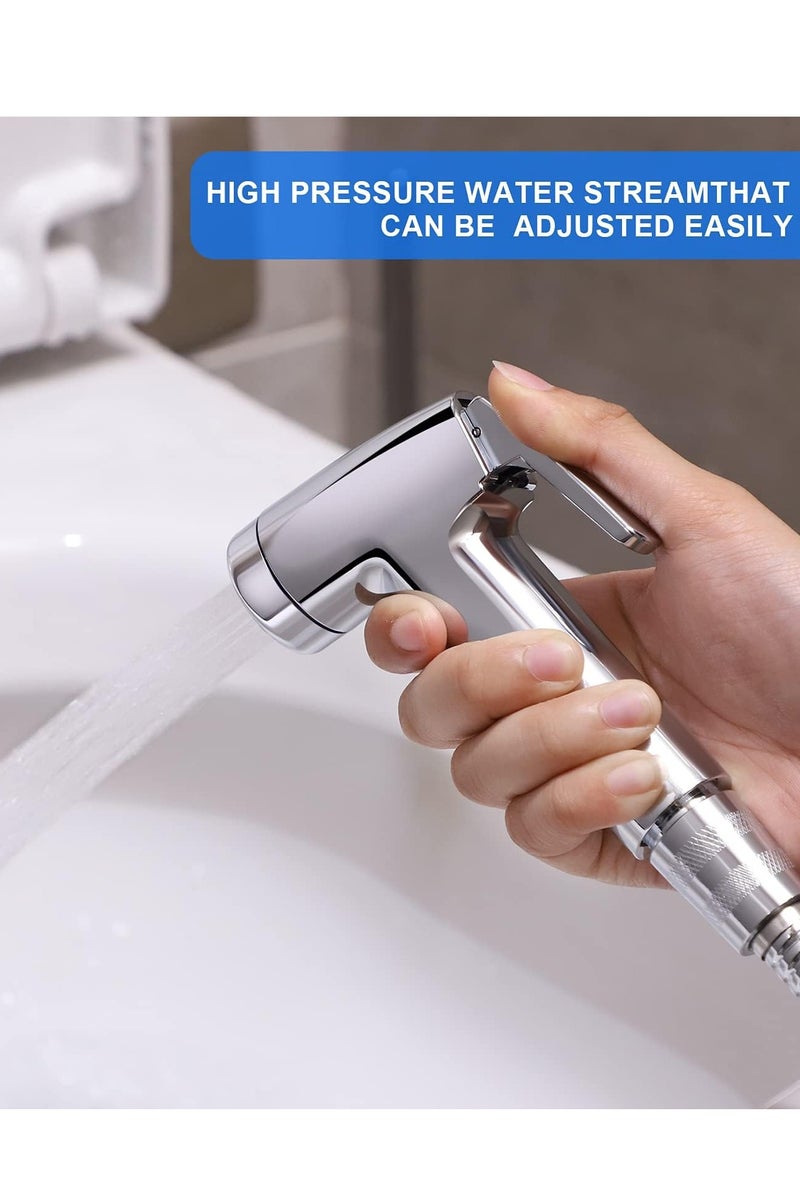 WENTCCION Bidet Sprayer for Toilet, Handheld Toilet Bidet Sprayer, Hand Held Bidet Sprayer for Toilet, Bathroom, Cloth Diaper, Toilet Jet Spray Set (2sets, Bidet Nozzles with 59Inch Hose) - Image 5