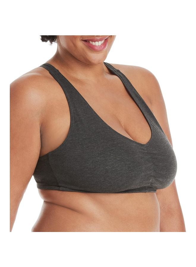 Hanes Hanes Womens Comfort Blend Flex Fit Pullover Bra 2 Pack Grey Pink Large  - Image 4