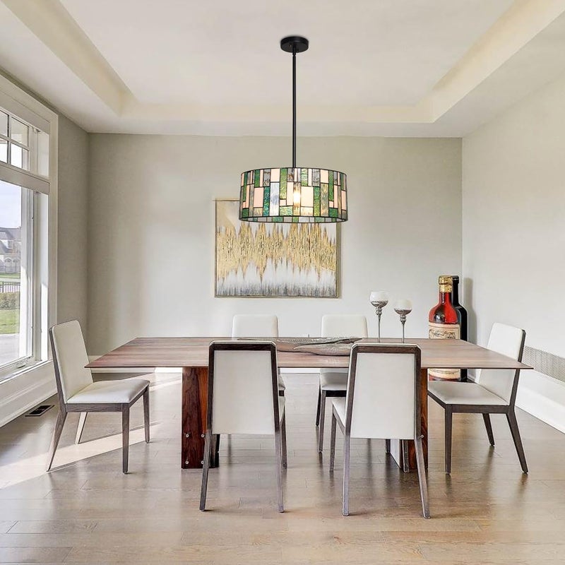 Artzone مصباح تيفاني معلق من آرت زون 16 بوصة بتصميم حديث من الزجاج الملون للجزيرة المطبخية وغرفة الطعام والمدخل - Image 5