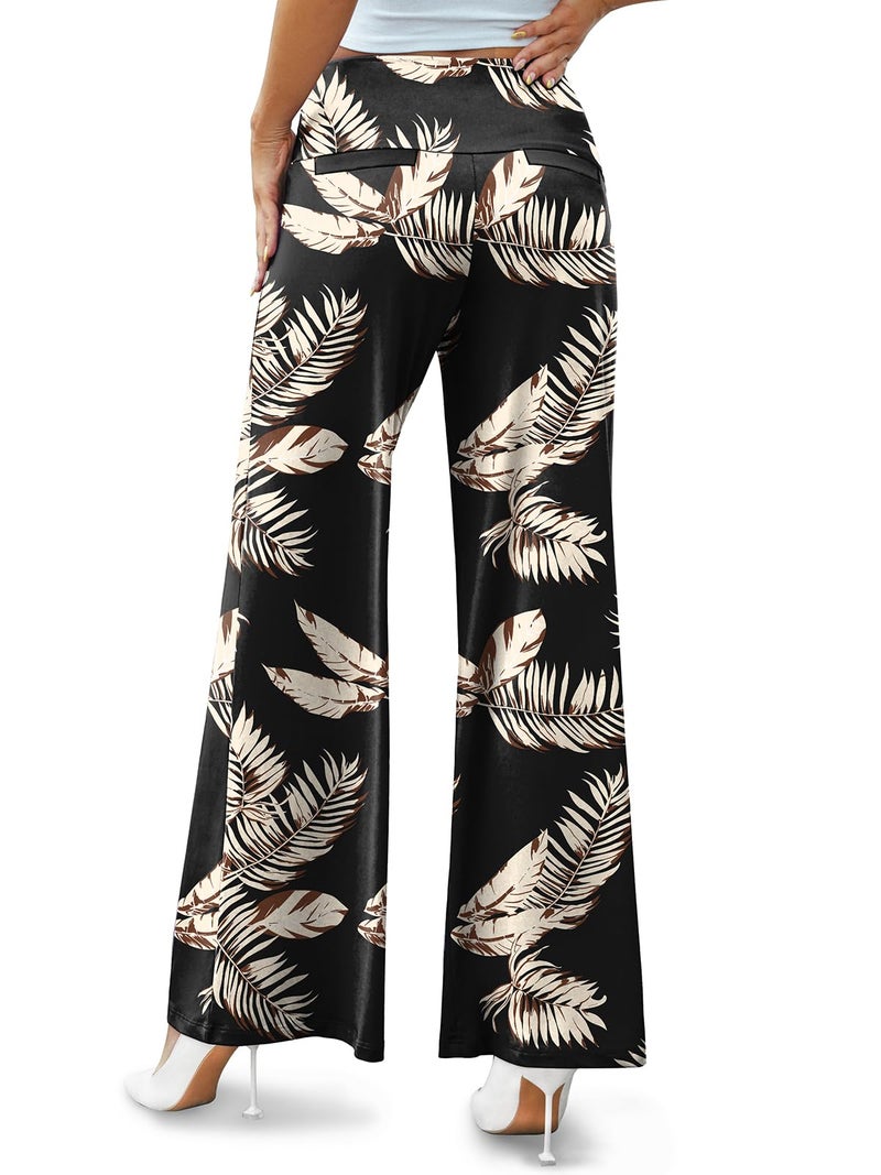 Arolina Palazzo Pants for Women Dressy Casual Wide Leg Pants for Women Stretchy Flowy High Waist Lounge Pants Trousers - Image 4