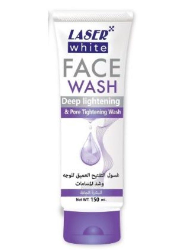 Laser White Face Wash Deep Lightening for Dry Skin 150 ml - Image 1