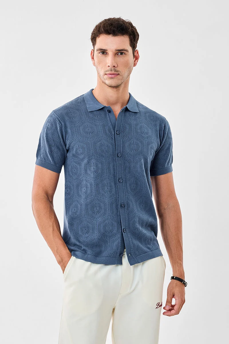 SNITCH قميص بولو قطن كروشيه %