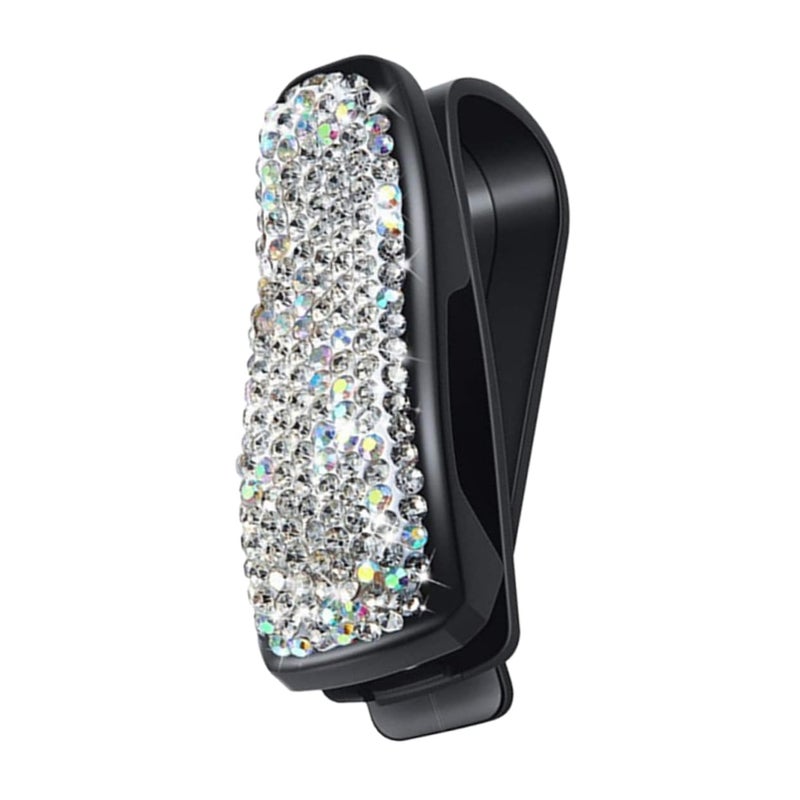 Car Visor Sunglasses Holder With Rhinestone Decoration Eyeglasses Clip For Women Easy Installation - Image 2