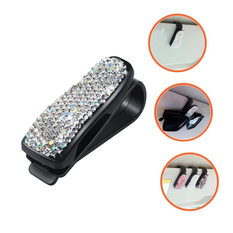 Car Visor Sunglasses Holder With Rhinestone Decoration Eyeglasses Clip For Women Easy Installation - Image 3