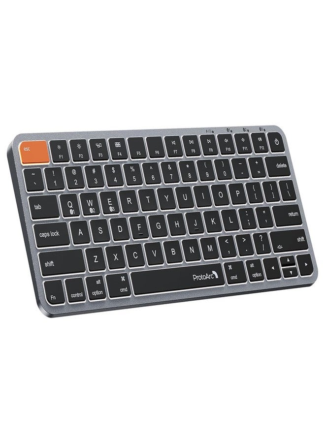 ProtoArc Backlit Compact Wireless Keyboard for Mac, K90-A Bluetooth Keyboard, Multi-Device, Low Profile, Fluid Quiet Typing, USB C Rechargeable, Compatible with MacBook Pro/Air, iPad - Space Gray - Image 1