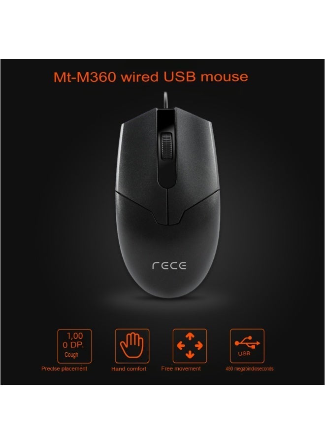 Meetion USB Wired Mouse M360 USB interface. Plug and play High-precision optical mouse Symmetrical & Ergonomic design - Image 3