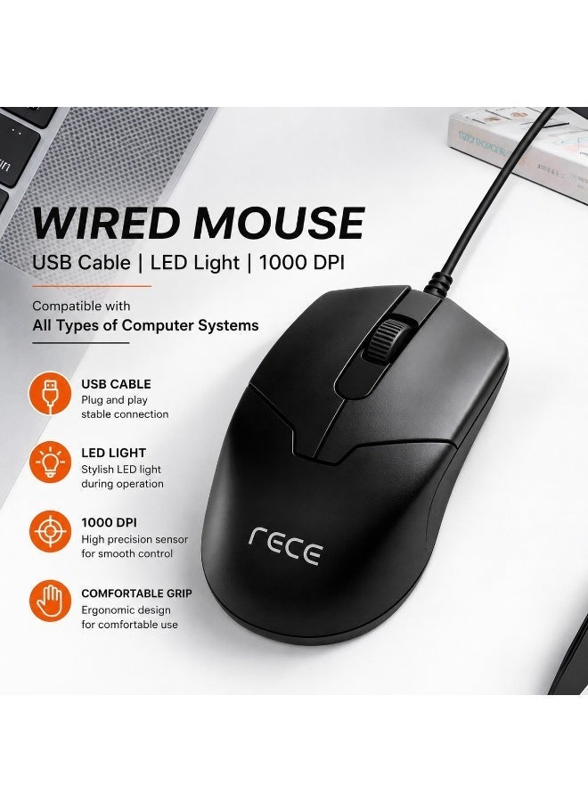 Meetion USB Wired Mouse M360 USB interface. Plug and play High-precision optical mouse Symmetrical & Ergonomic design - Image 2