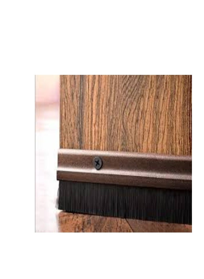 KNP KNP 1M Door Seal Bottom Brush with 4 Pcs Screws in brown is an excellent choice for sealing gaps under doors providing an effective barrier against drafts dust noise and insects.  - Image 1