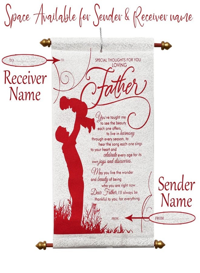 Natali Scroll Card For Father - Red - Image 2