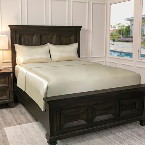Baltic Linen Satin Luxury Sheet Set Cal King Ivory 4-Piece Set - Image 3