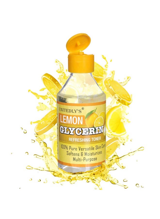 Unitedlys ® Lemon Glycerine Liquid For Skin 200 Gm | 100% Pure Glycerine For Face, Skin & Hair Beauty Care | Nourishes, Cleanses, Moisturizes & Prevents Wrinkles | Reduces Acne, Dandruff & Split Ends - Image 1
