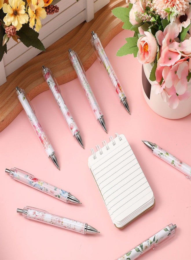 Cholemy 48 Pieces Flower Pens Bulk Floral Ballpoint Pens Spring Flower Black Ink Pens Colorful Floral Retractable Ballpoint Pen for Women Spring Flower Writing Journaling Gifts Office Supplies - Image 5