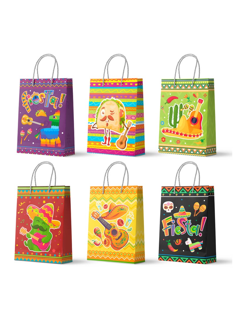FRUITFUL PARTY - Mexican Party Favors Bag with Handles, 24pcs Mexican Fiesta Gift Bags Fiesta Paper Bags Cinco De Mayo Bags for Cinco De Mayo Party Decorations - Image 1