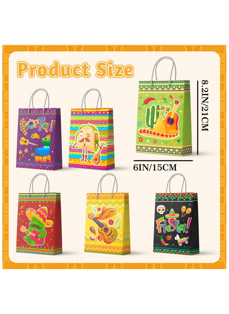 FRUITFUL PARTY - Mexican Party Favors Bag with Handles, 24pcs Mexican Fiesta Gift Bags Fiesta Paper Bags Cinco De Mayo Bags for Cinco De Mayo Party Decorations - Image 1