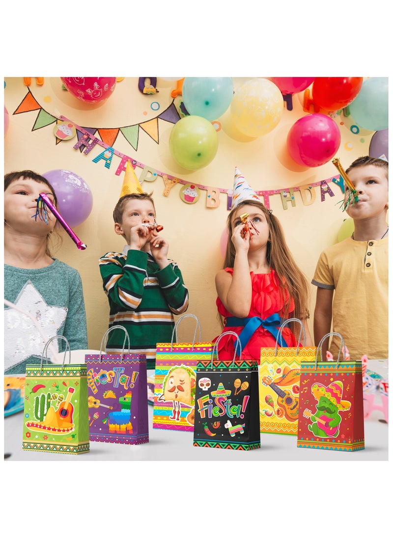FRUITFUL PARTY - Mexican Party Favors Bag with Handles, 24pcs Mexican Fiesta Gift Bags Fiesta Paper Bags Cinco De Mayo Bags for Cinco De Mayo Party Decorations - Image 1