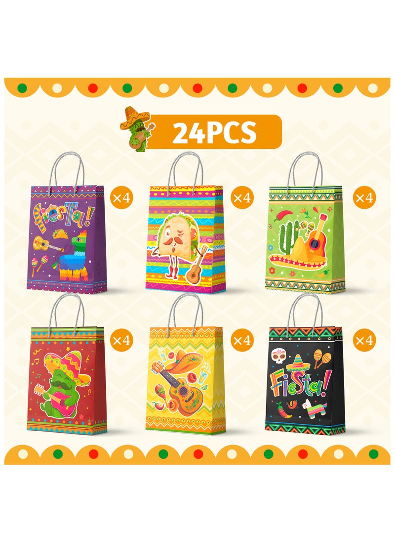 FRUITFUL PARTY - Mexican Party Favors Bag with Handles, 24pcs Mexican Fiesta Gift Bags Fiesta Paper Bags Cinco De Mayo Bags for Cinco De Mayo Party Decorations - Image 1