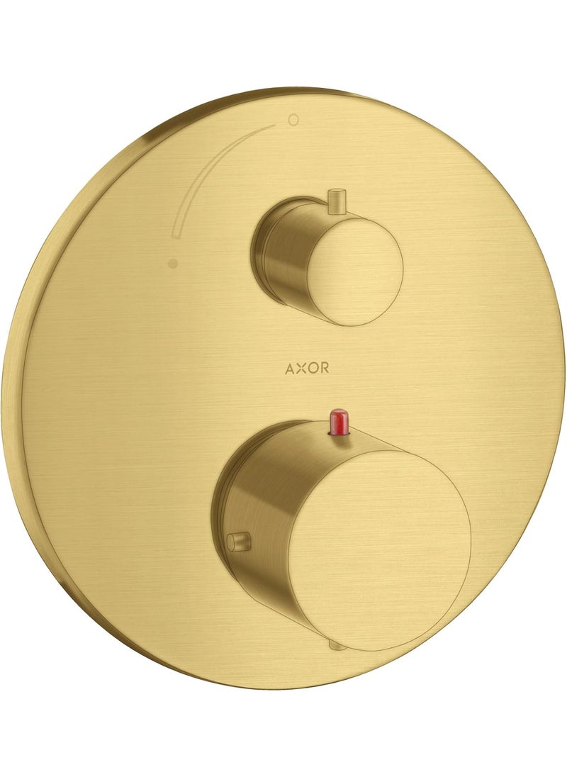 AXOR AXOR Starck Modern 2Handle 7inch Wide Thermostatic Shower Valve Trim in Brushed Gold Optic 10700251 
