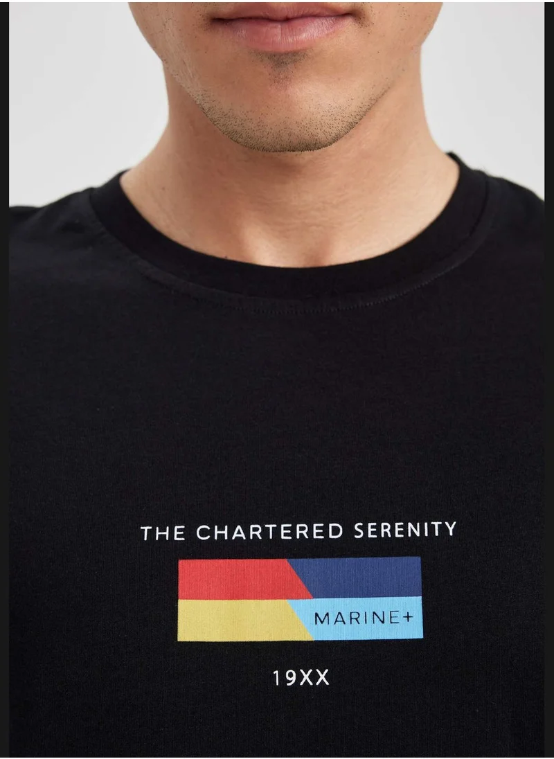 ديفاكتو Man Crew Neck Short Sleeve Knitted T-Shirt