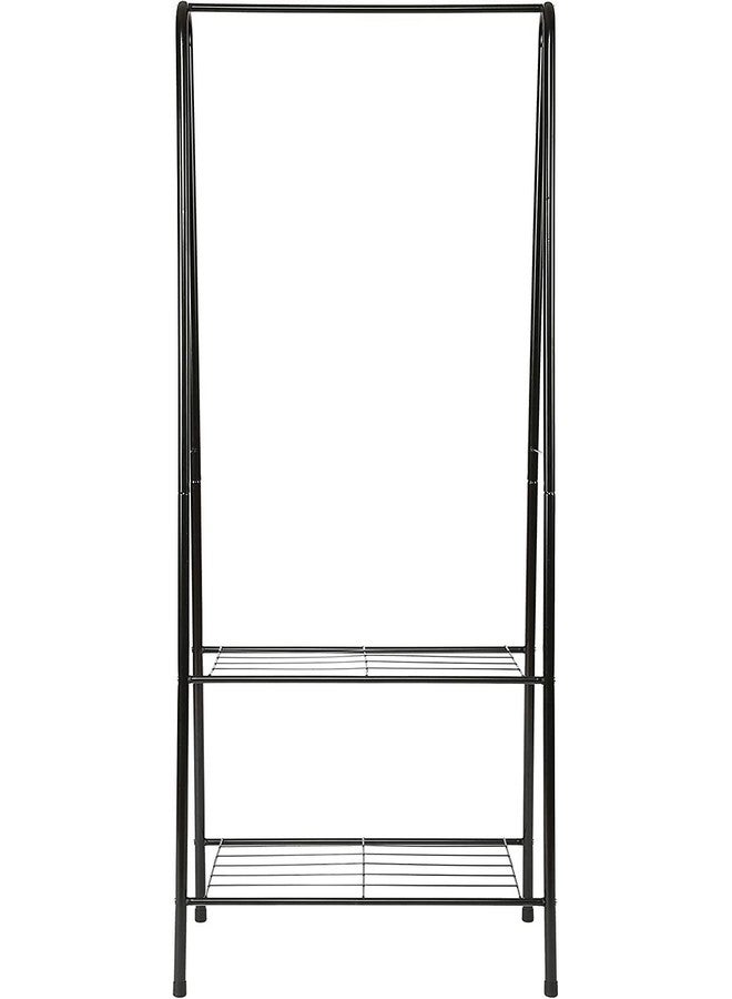 لوكزر منظم ملابس معدني من Lukzer مع رفين سفليين لتوفير المساحة للكتب والأحذية والمعاطف والألعاب وشماعة ملابس متعددة الأغراض على شكل حرف A (أسود/151.5 × 33.5 × 60.2 سم) - Image 5