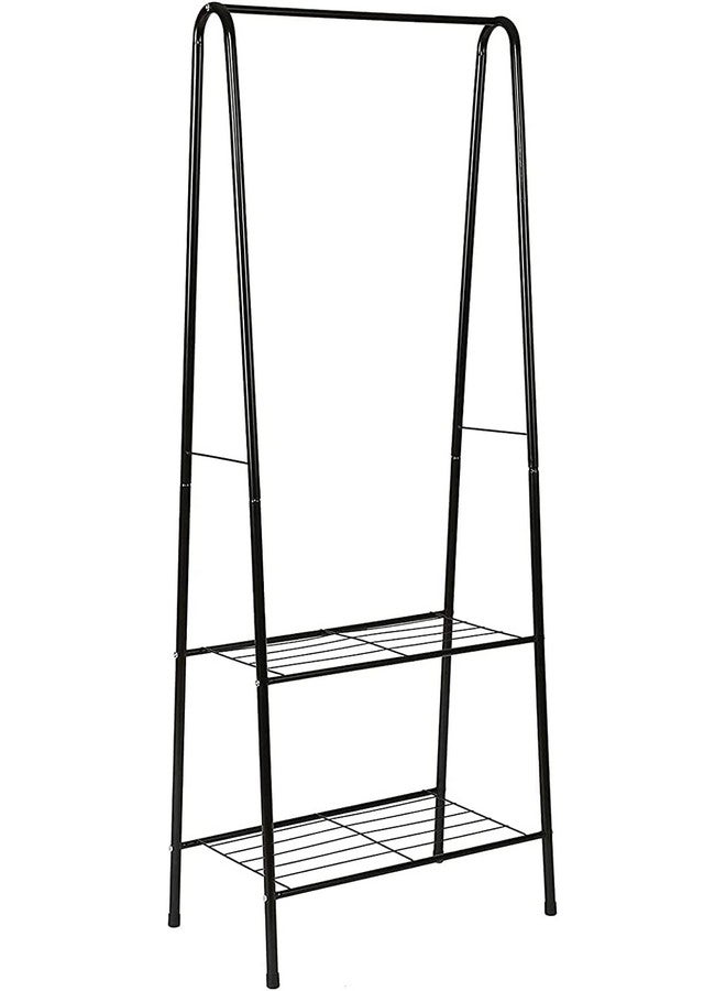 لوكزر منظم ملابس معدني من Lukzer مع رفين سفليين لتوفير المساحة للكتب والأحذية والمعاطف والألعاب وشماعة ملابس متعددة الأغراض على شكل حرف A (أسود/151.5 × 33.5 × 60.2 سم) - Image 3