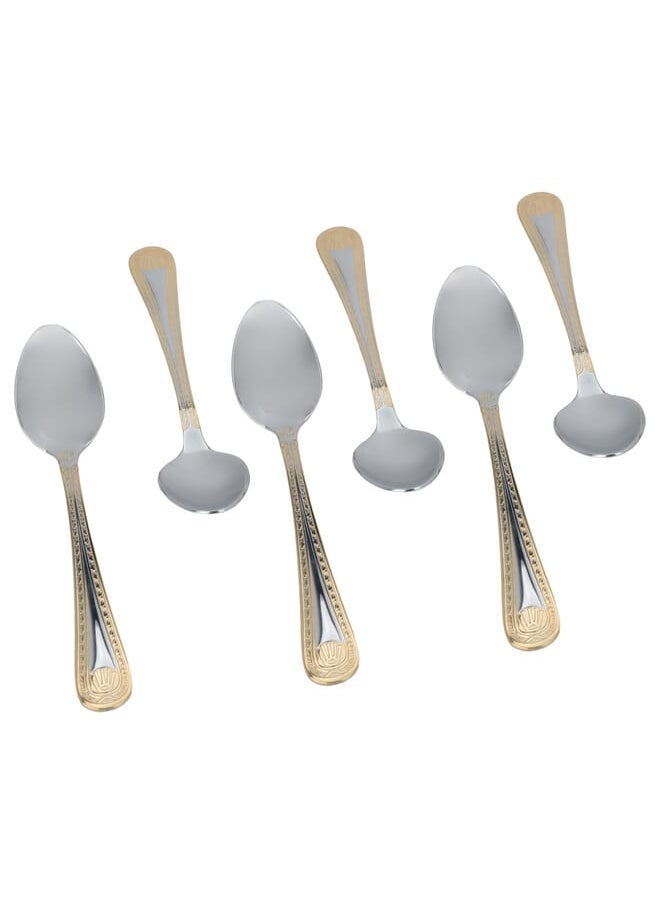 Alsaif Gallery - Gold engraving teaspoon set 6 pieces - Image 1