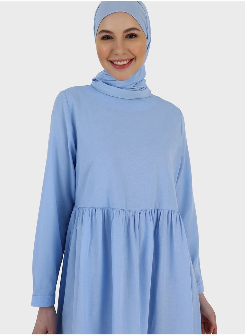 Refka by modanisa - Color Block Tiered Dress - Image 1