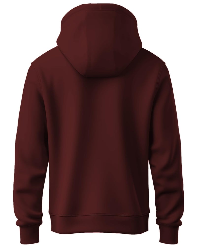 ADRO Men's Cotton Blend Neck Hooded Sweatshirt (H24-CHILL-MR_Maroon - Image 2