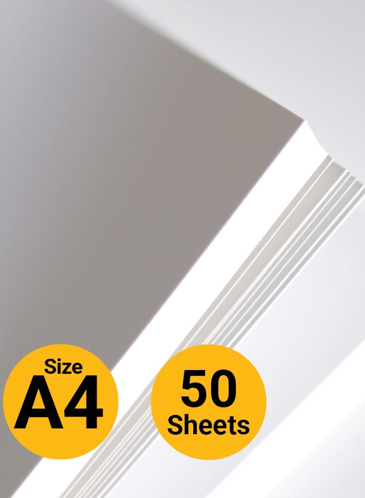 firstnock White Card stock 300GSM A4 50 Sheets Art Matt Paper Card Stock Thick Paper Flyers, Art Prints, Educational Materials, Invitations, DIY Projects Card Paper Blank White Cards - Image 3