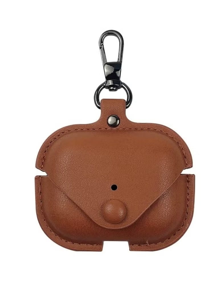 ACLIX AirPods Pro Leather Case with Keychain Hook Premium Genuine Leather Full Protection and Easy Access - Image 2