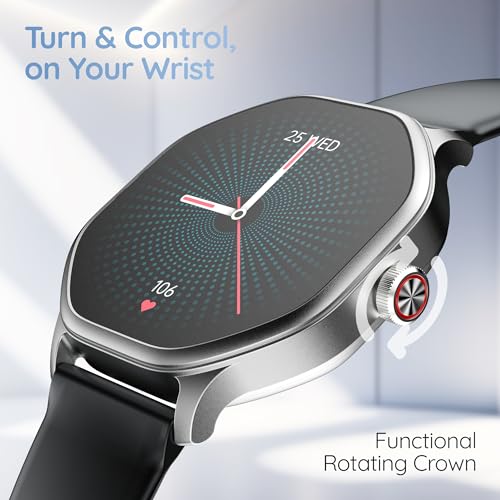 Pebble Hive Octa Display Smartwatch | BT Calling | Functional Rotating Crown | Multi Sports Modes | Sleep Monitoring | Health Suite | Customizable Watch Faces | in-Built Games & World Clock - Black - Image 5