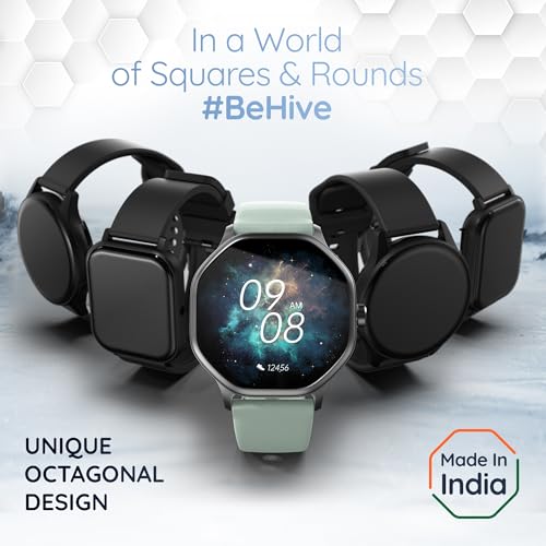Pebble Hive Octa Display Smartwatch | BT Calling | Functional Rotating Crown | Multi Sports Modes | Sleep Monitoring | Health Suite | Customizable Watch Faces | in-Built Games & World Clock - Black - Image 3