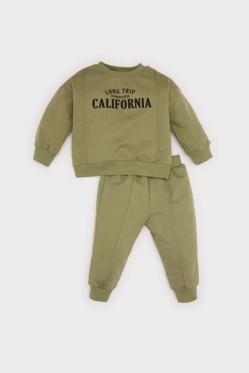 DeFacto Baby Boy Printed Sweatshirt Sweatpants 2 Piece Set  - Image 1