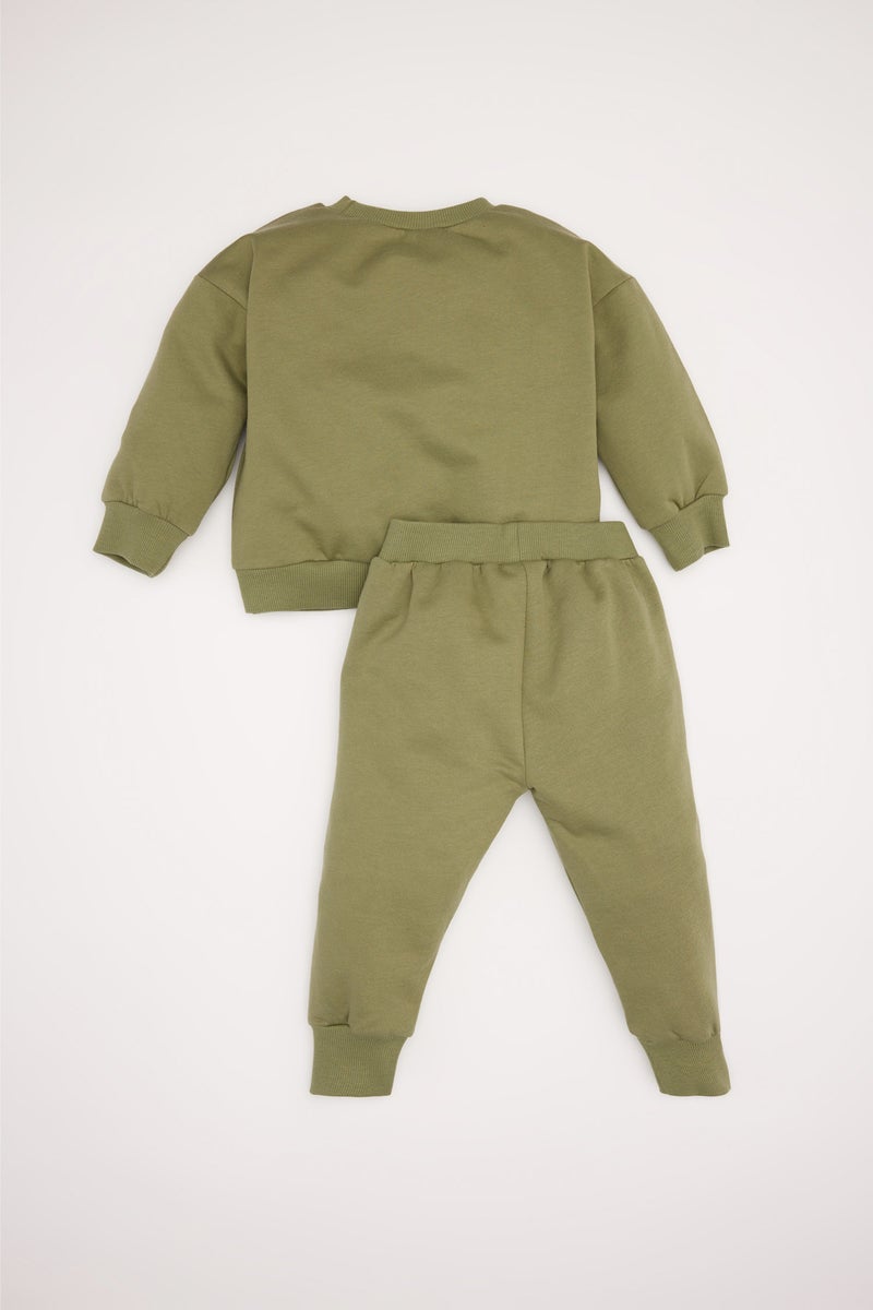 DeFacto Baby Boy Printed Sweatshirt Sweatpants 2 Piece Set  - Image 4