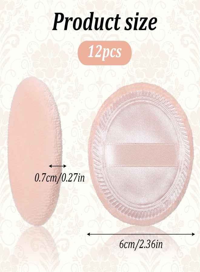 Larrel 12 Pcs Makeup Pads for Face, Soft Round Makeup Puff with Ribbon Reusable Setting Puff Beauty Makeups Tools for Loose Setting Press(Skin-Colored) - Image 2
