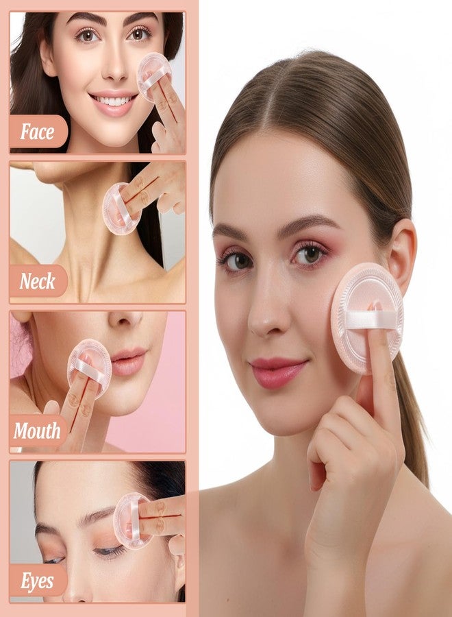 Larrel 12 Pcs Makeup Pads for Face, Soft Round Makeup Puff with Ribbon Reusable Setting Puff Beauty Makeups Tools for Loose Setting Press(Skin-Colored) - Image 5